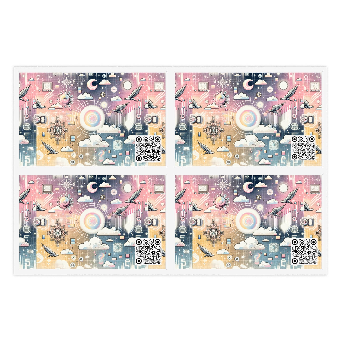 Digital Dreamland Whimsical and Nostalgic Streetwear With a Digital Twist Sticker Sheets - 8404 Design-69