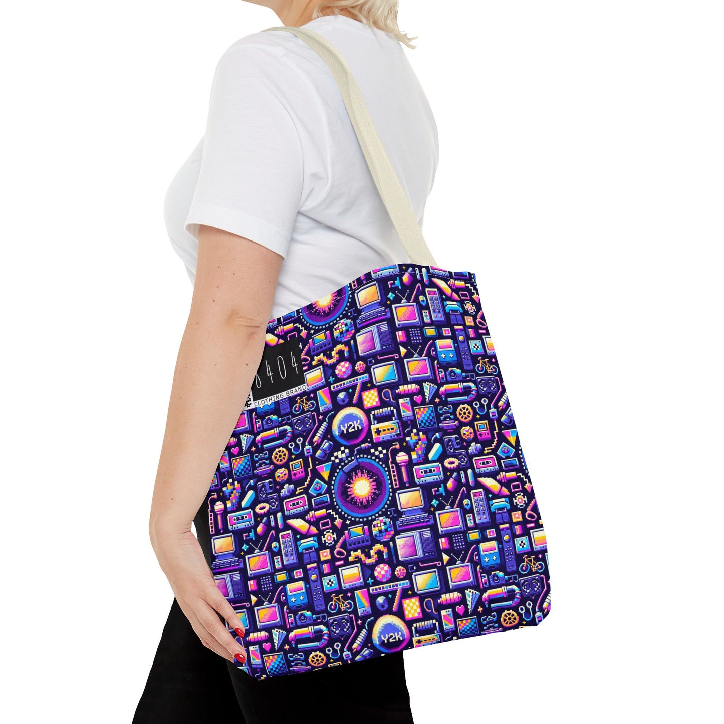 Digital Nostalgia Modern Retro Fusion Tote Bag - 8404 Design-64