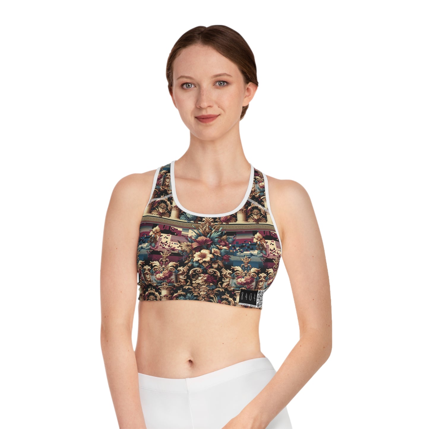Digital Renaissance Modern Baroque Fusion Sports Bra - 8404 Design-58