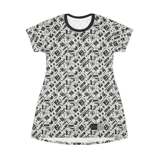 Tech Minimalism Minimalist Tech T-Shirt Dress - 8404 Design-72