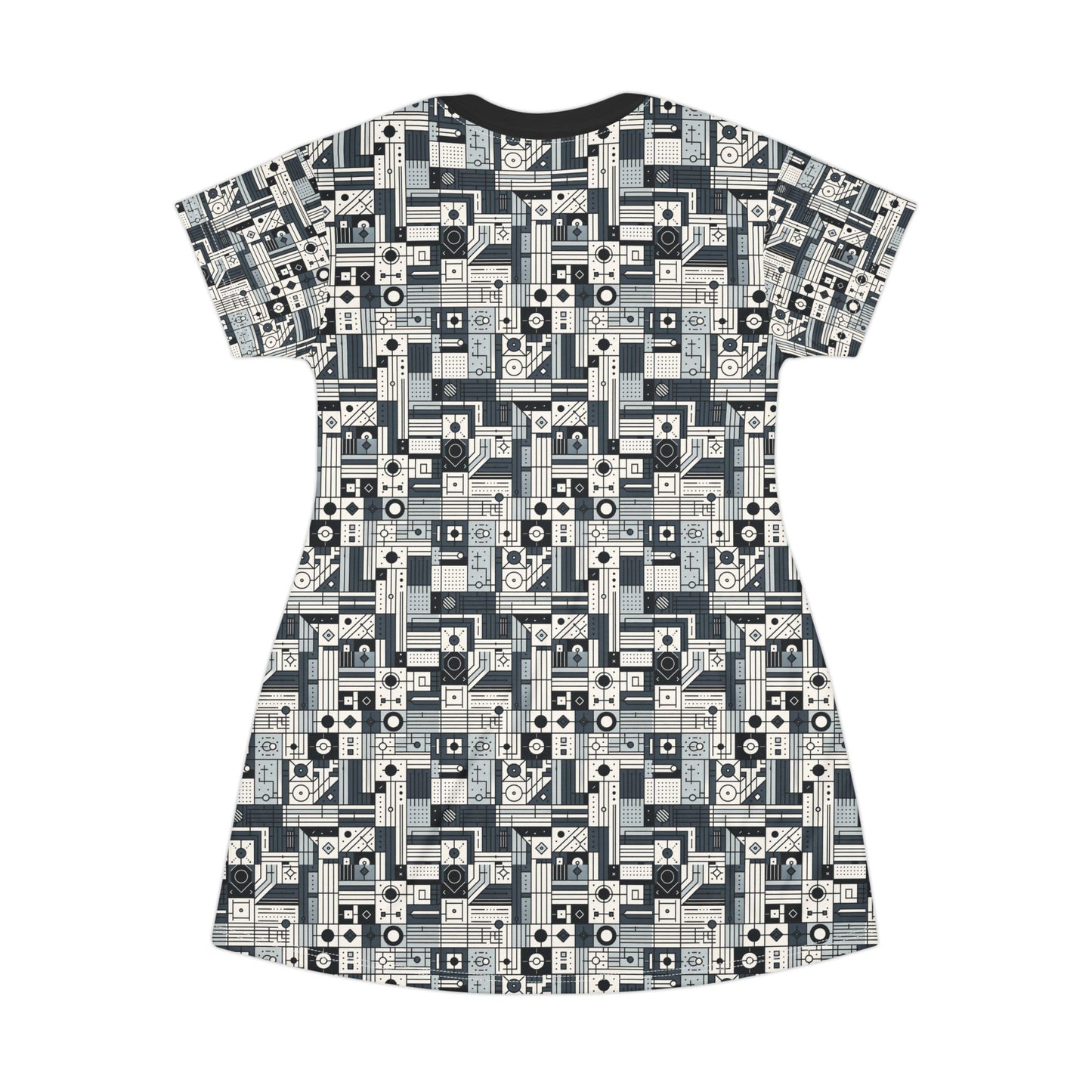 Digital Minimalism Minimalist Tech T-Shirt Dress - 8404 Design-49