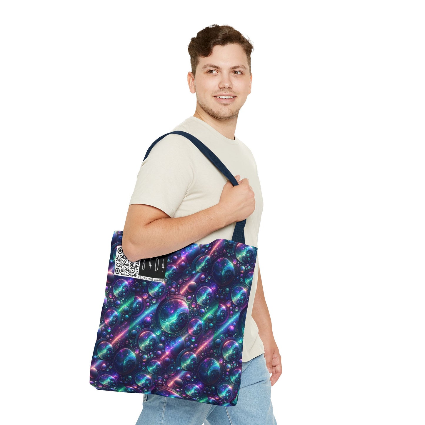 Iridescent Tech Fusion Tech-Forward Streetwear Tote Bag - 8404 Design-51