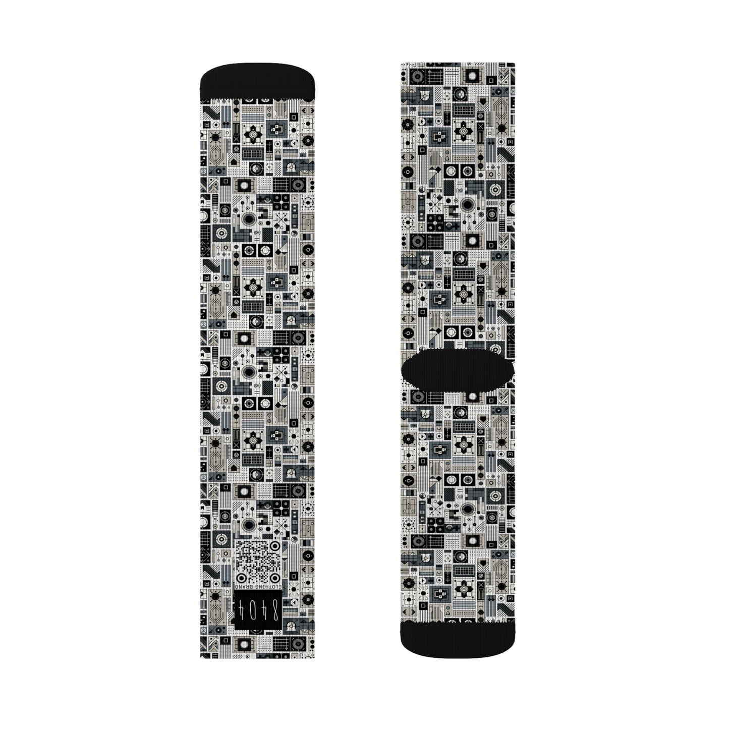 Digital Minimalism Minimalist Tech Sublimation Socks - 8404 Design-45