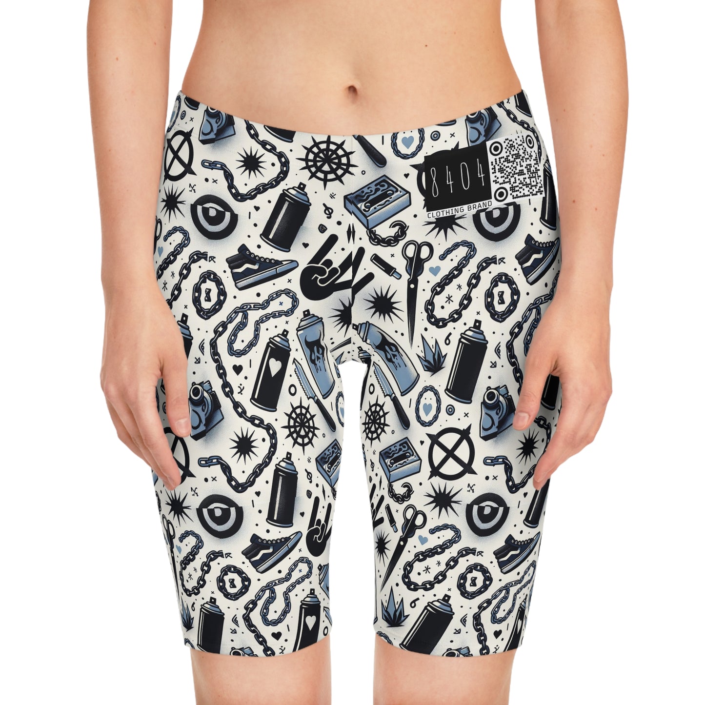 Cultural Rebellion Graphics Edgy and Rebellious With a Hint of Nostalgia Women's Bike Shorts - 8404 Design-57
