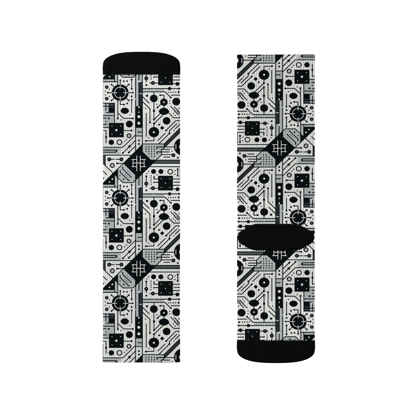 Digital Minimalism Minimalist Tech Sublimation Socks - 8404 Design-48