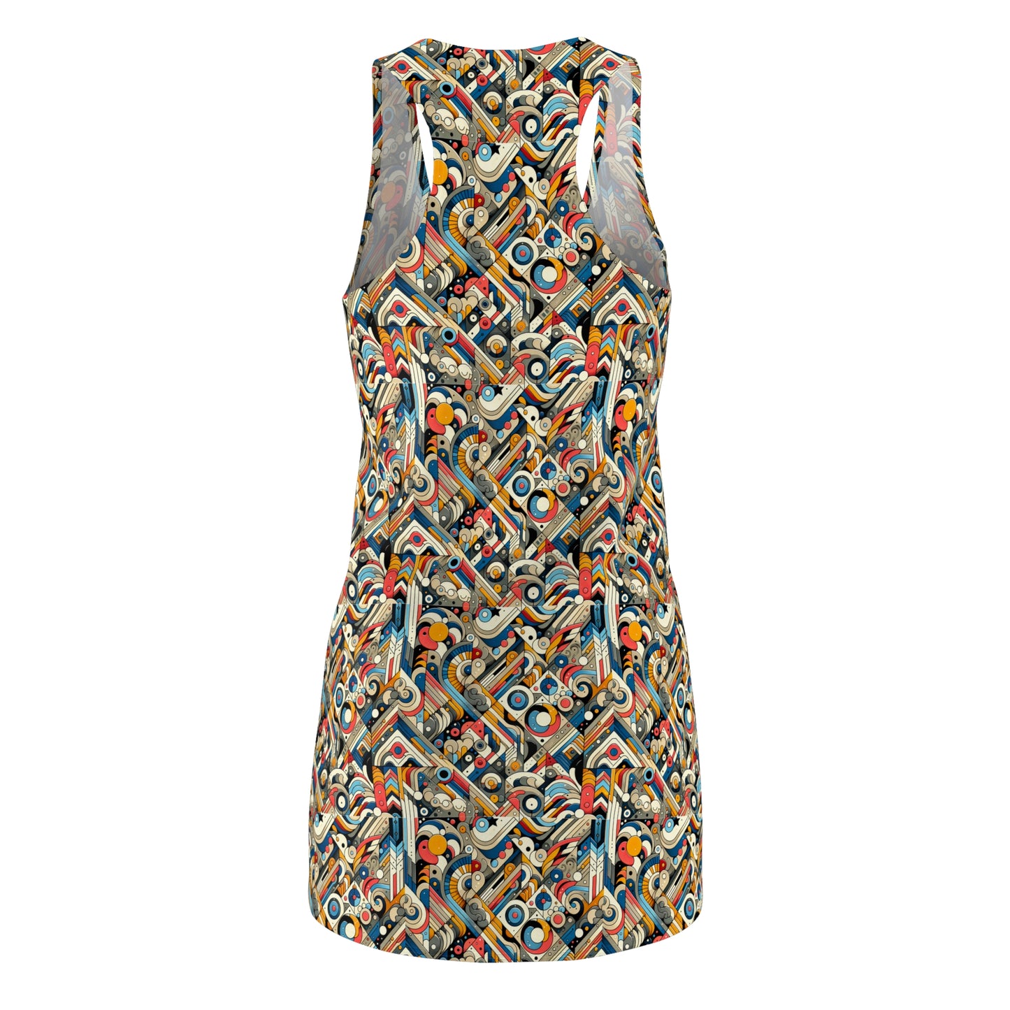 Abstract Graphic Art Modern Artistic Expression Women's Cut & Sew Racerback Dress - 8404 Design-62