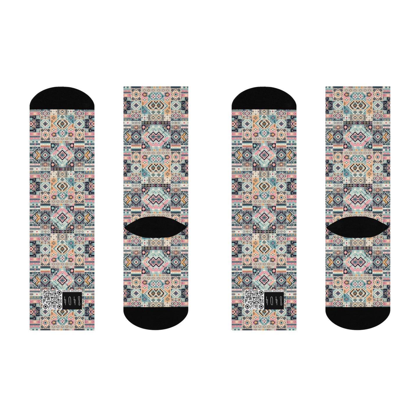 Digital Artisanal Fusion Digital Artisanal Cushioned Crew Socks - 8404 Design-55