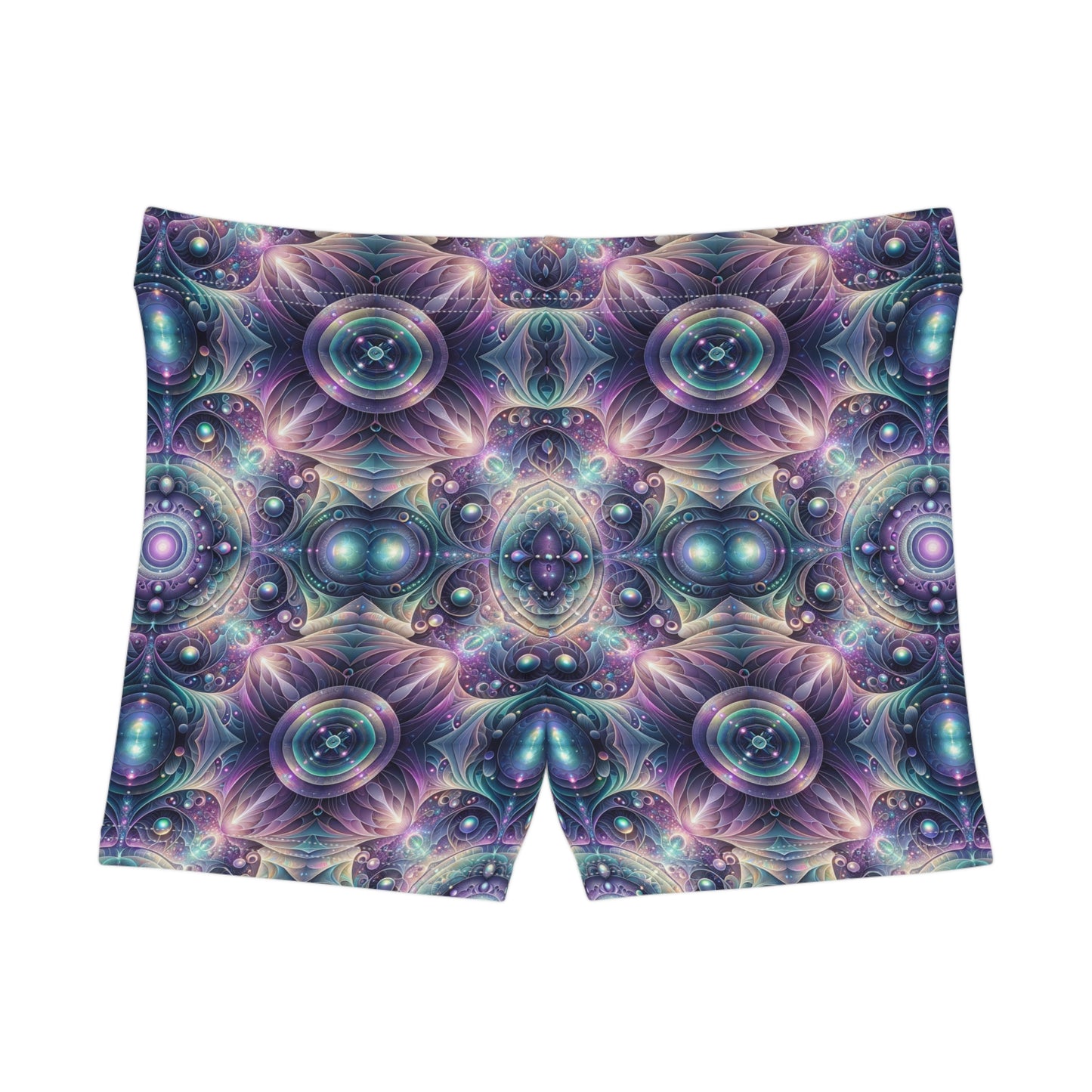 Iridescent Tech Fusion Tech-Forward Streetwear Women's Shorts - 8404 Design-61
