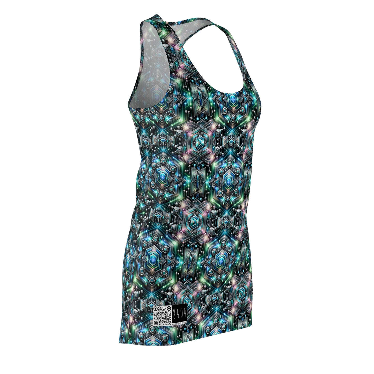 Tech-Infused Futurism Futuristic Tech Women's Cut & Sew Racerback Dress - 8404 Design-63