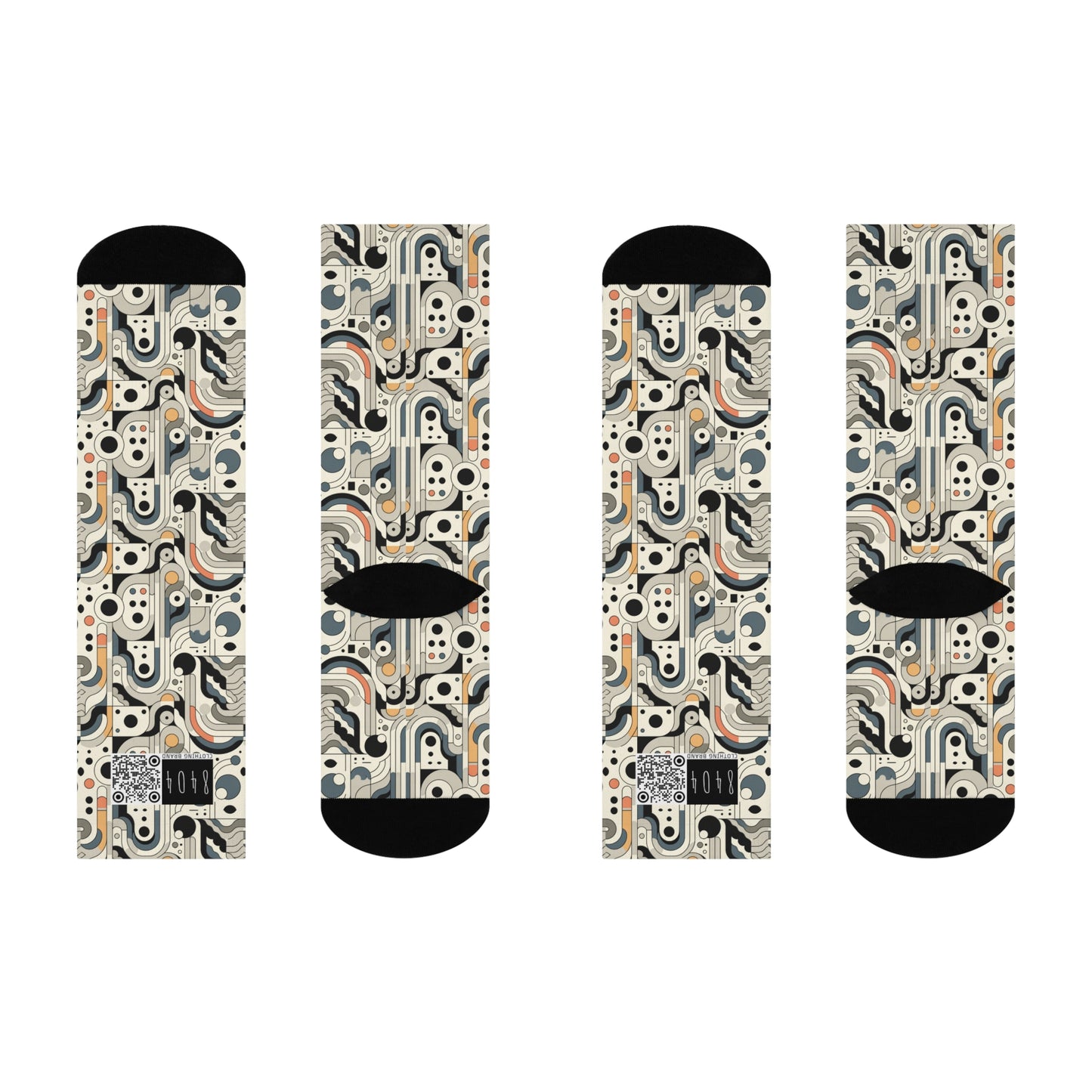Modern Minimalism Minimalist Tech Cushioned Crew Socks - 8404 Design-60