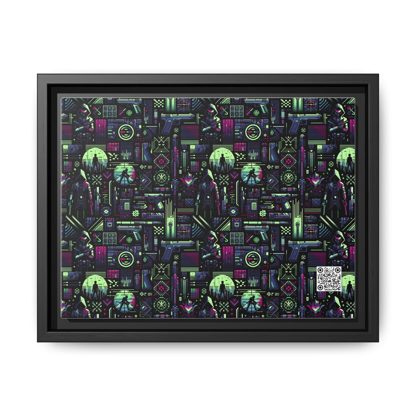 Tech Noir Futuristic Cyberpunk Matte Canvas, Framed (multi-Color) - 8404 Design-63 A