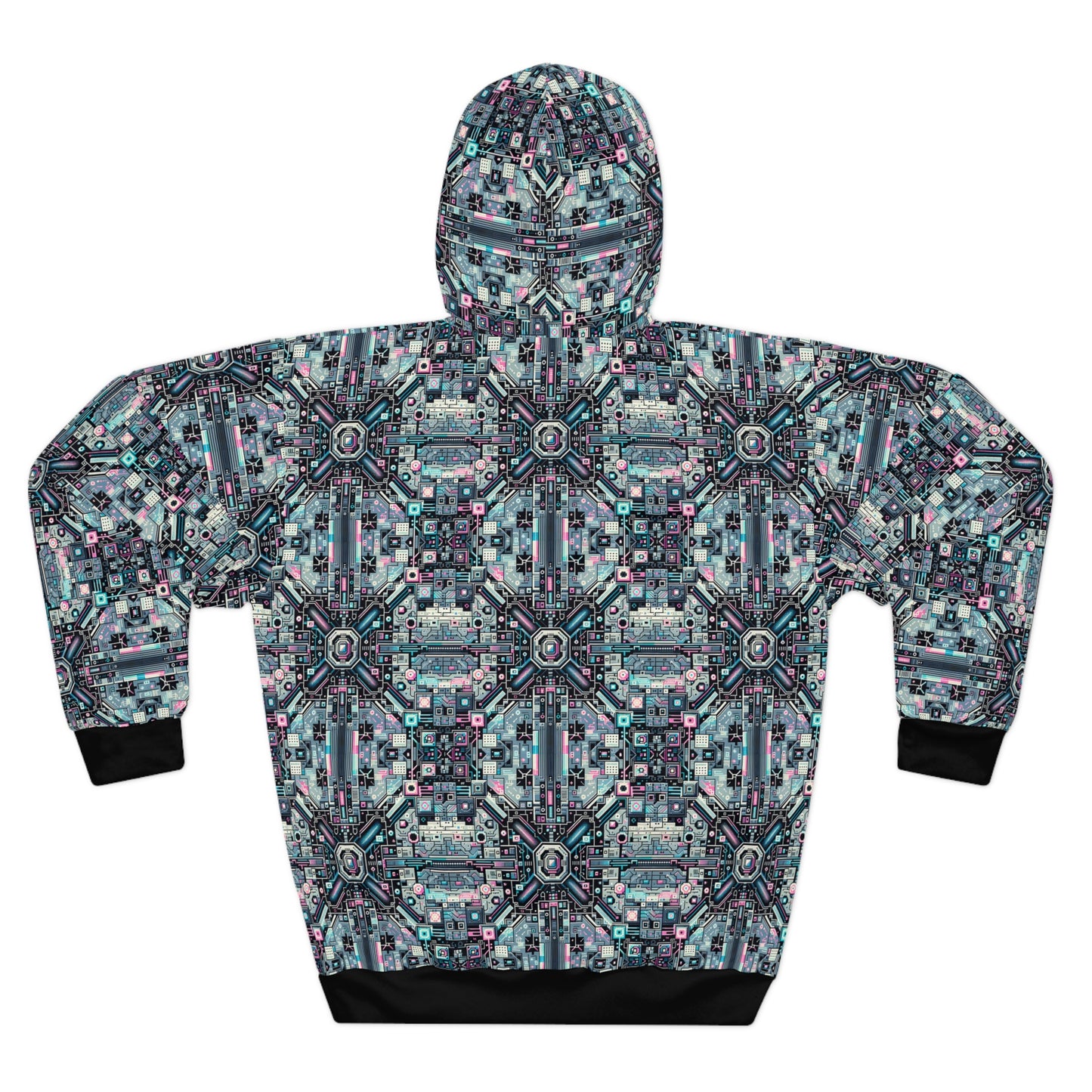 Digital Renaissance Tech-Forward Maximalism Pullover Hoodie - 8404 Design-44