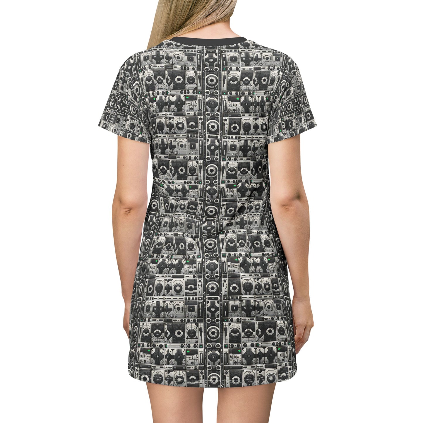 Tech Utility Aesthetics Tech-Forward Minimalism T-Shirt Dress - 8404 Design-60