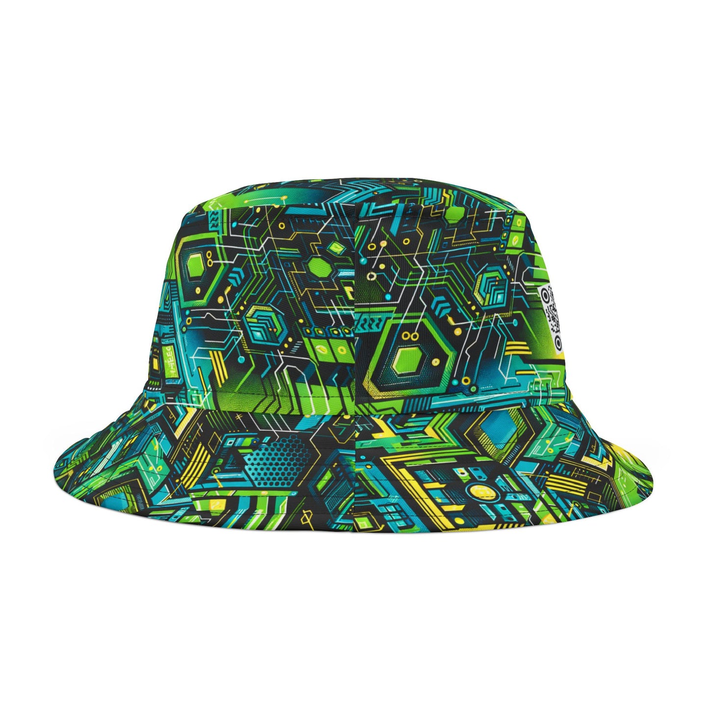 Tech-Infused Neon Tech-Forward Streetwear Bucket Hat - 8404 Design-38