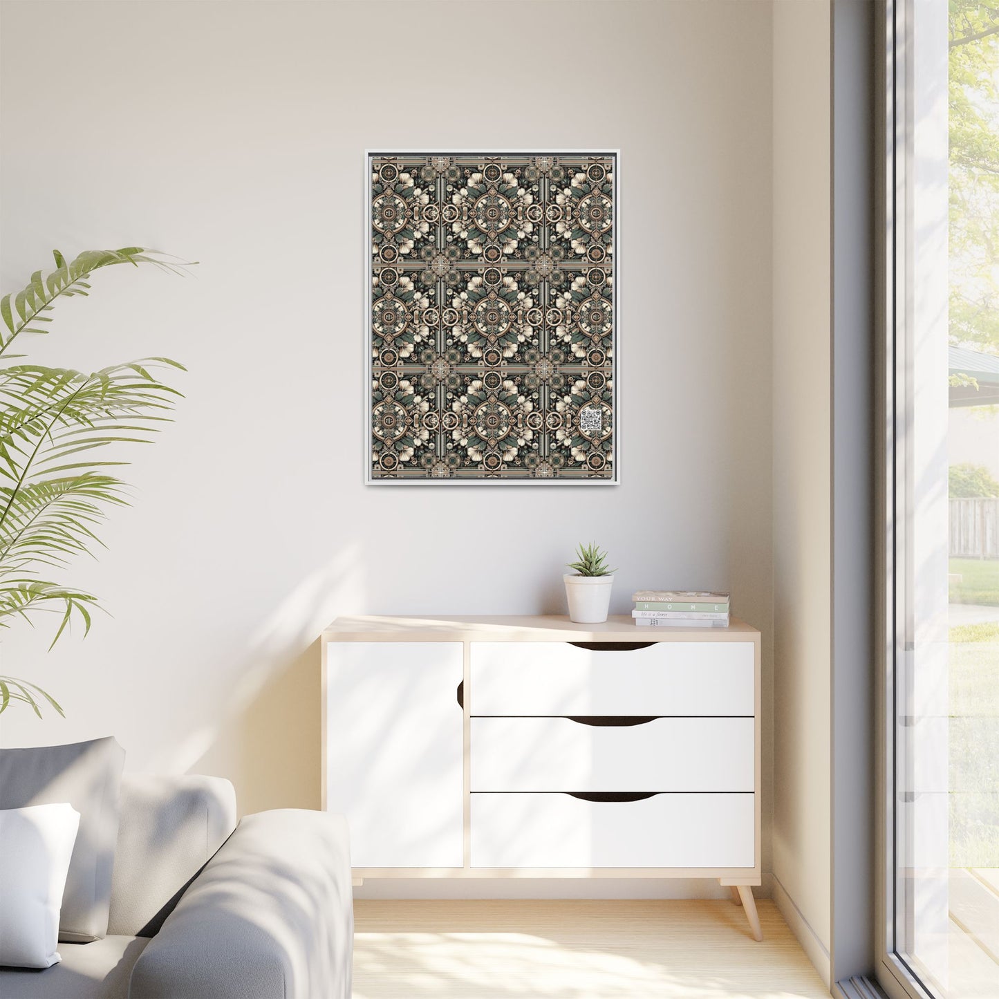 Cyber Garden Party Tech Garden Extravaganza Matte Canvas, Framed (multi-Color) - 8404 Design-66 A