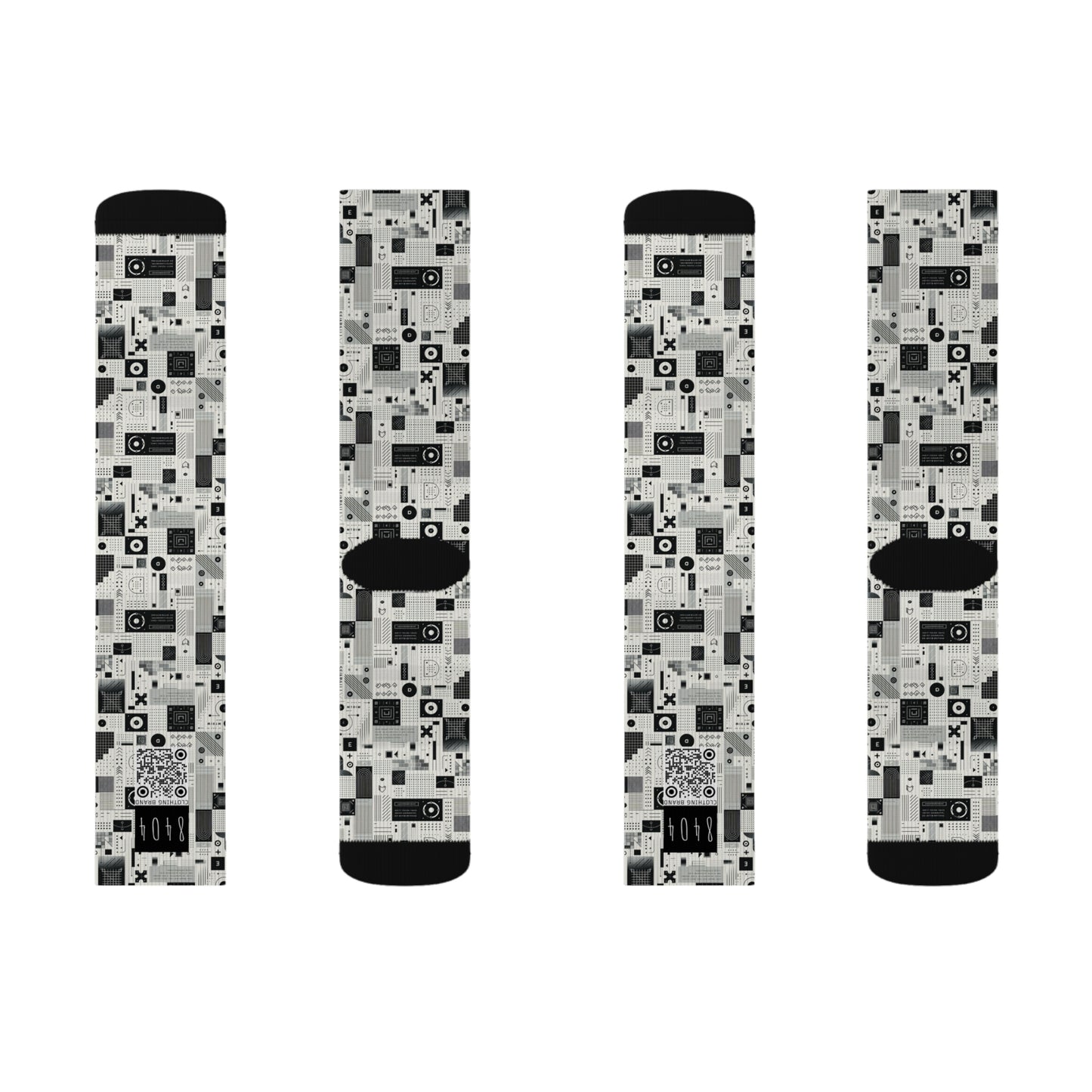 Digital Minimalism Minimalist Tech Sublimation Socks - 8404 Design-50