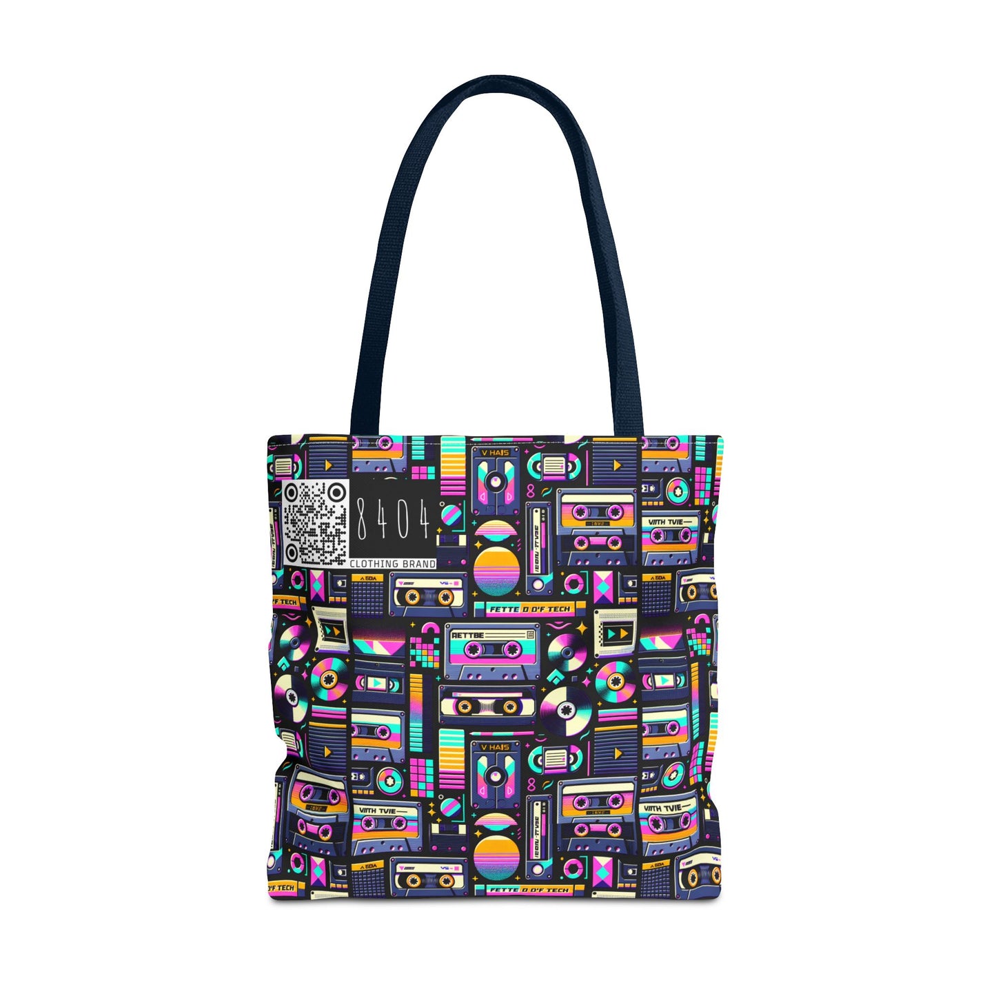 Digital Nostalgia Tech-Inspired Retro Fusion Tote Bag - 8404 Design-48