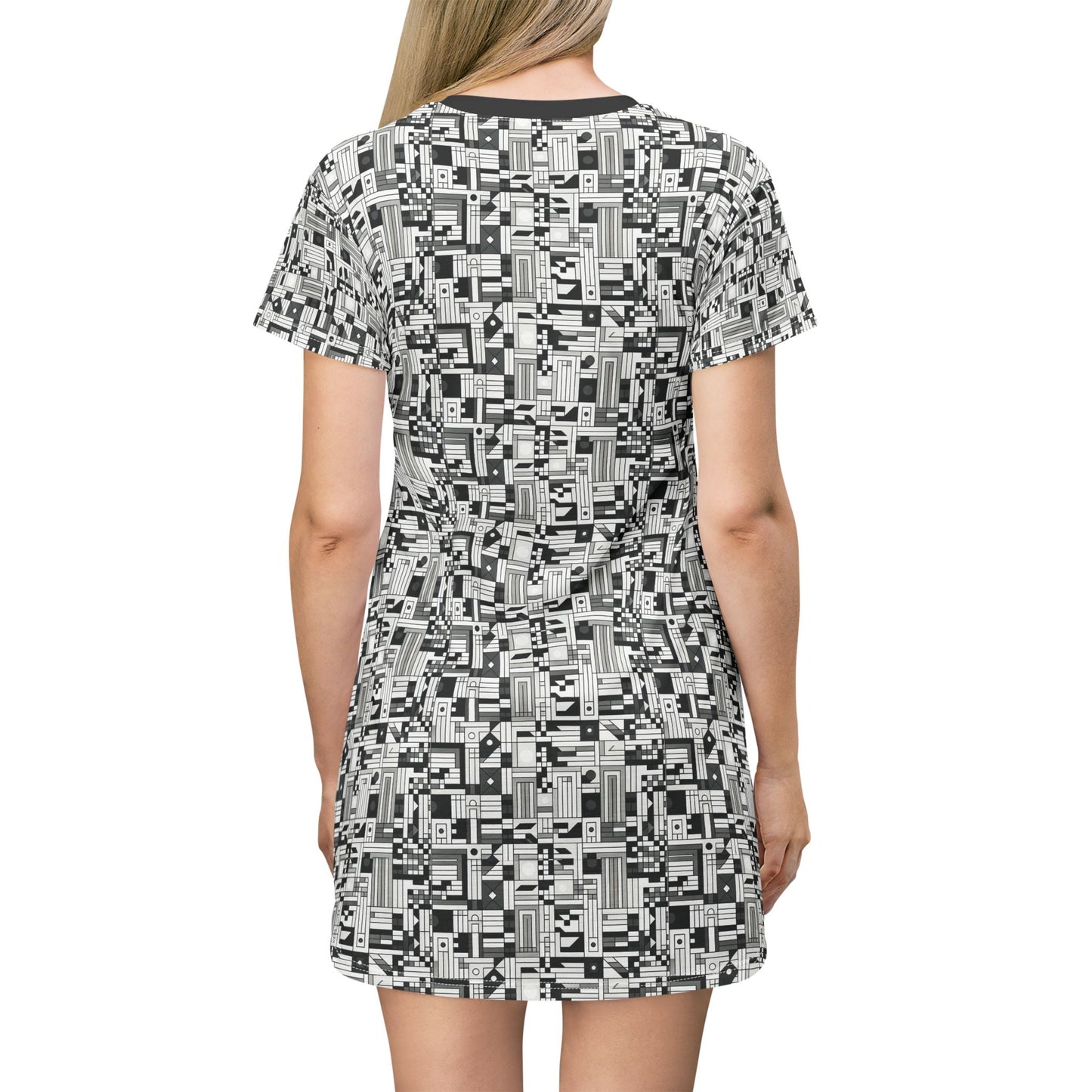 Digital Minimalism Minimalist Tech T-Shirt Dress - 8404 Design-43