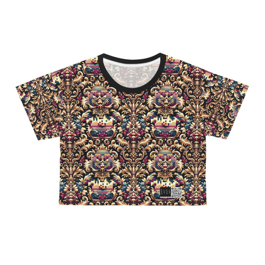 Digital Renaissance Modern Baroque Fusion Crop Tee - 8404 Design-53