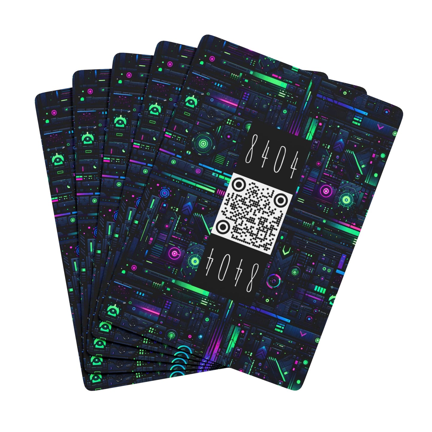 Tech Noir Futuristic Cyberpunk Poker Playing Cards - 8404 Design-62 B