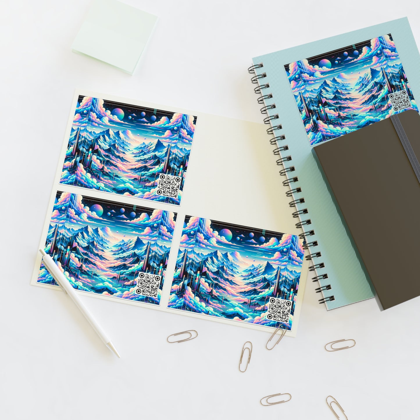 Digital Dreamscapes Digitally-Inspired Streetwear With a Dreamy, Surreal Twist Sticker Sheets - 8404 Design-69