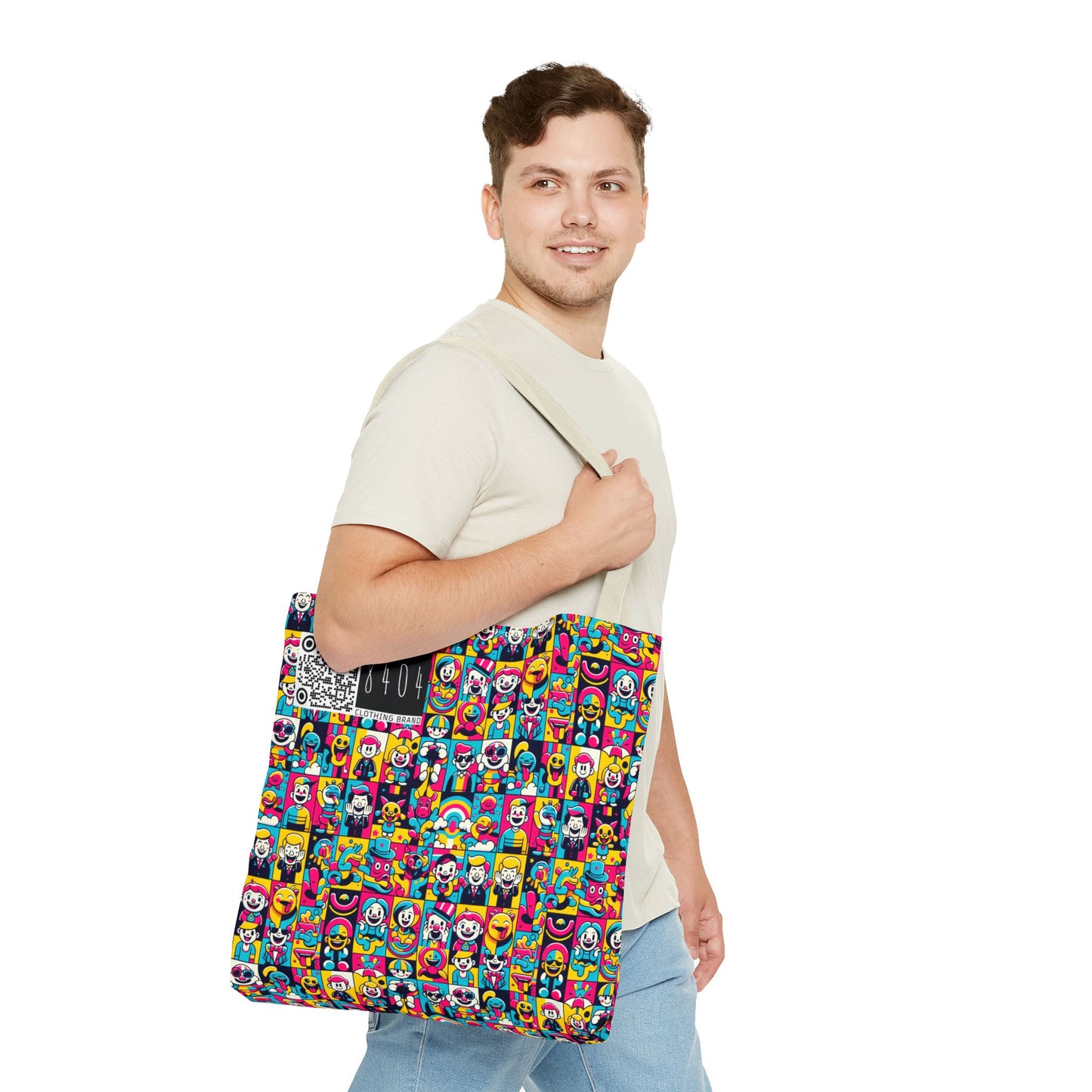 Neon Pop Playful Pop Culture Mashup Tote Bag - 8404 Design-60