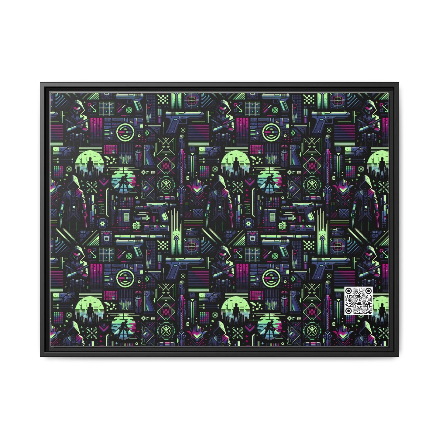 Tech Noir Futuristic Cyberpunk Matte Canvas, Framed (multi-Color) - 8404 Design-63 A