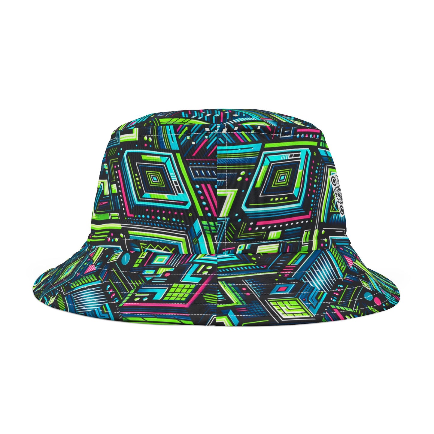 Tech Neon Fusion Tech-Forward Streetwear Bucket Hat - 8404 Design-51