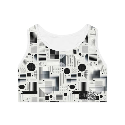 Digital Minimalism Minimalist Tech Sports Bra - 8404 Design-60
