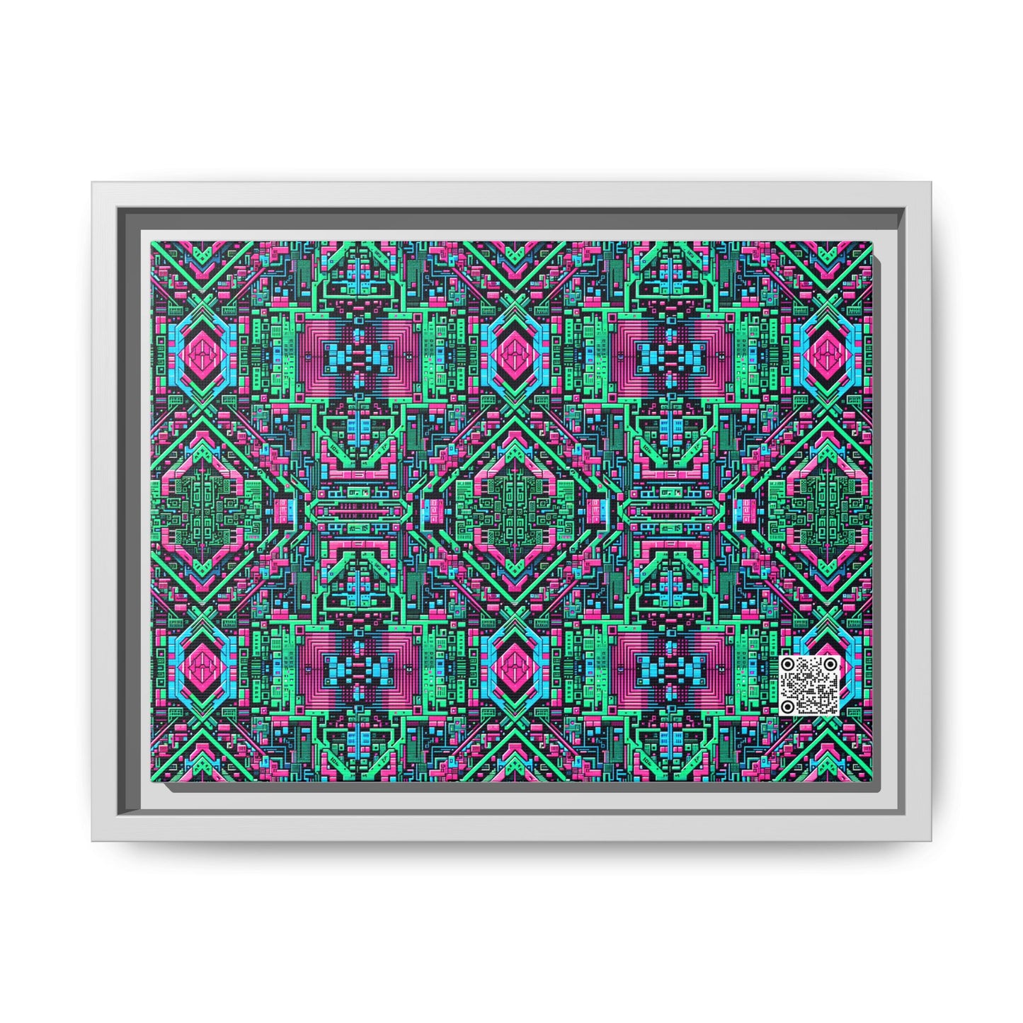 Digital Glitch Vibes Tech-Inspired Streetwear Matte Canvas, Framed (multi-Color) - 8404 Design-71 A