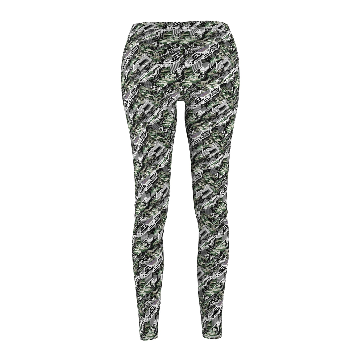 Tech Camo Fusion Tech-Forward Streetwear With a Futuristic Edge Women's Cut & Sew Casual Leggings - 8404 Design-46