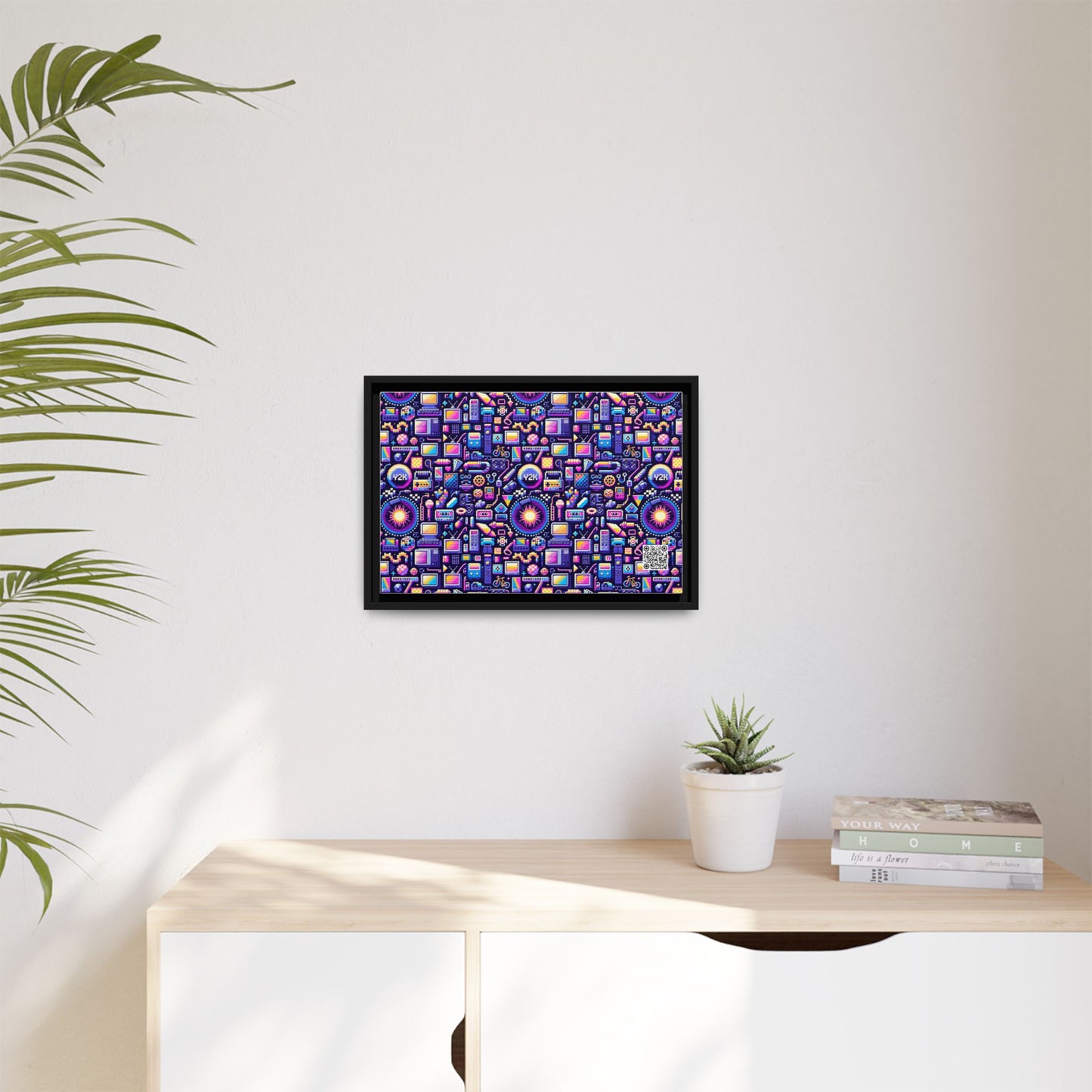 Digital Nostalgia Modern Retro Fusion Matte Canvas, Framed (multi-Color) - 8404 Design-64 B
