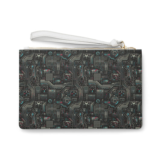 Tech Noir Aesthetics Sleek Tech Streetwear Clutch Bag - 8404 Design-52