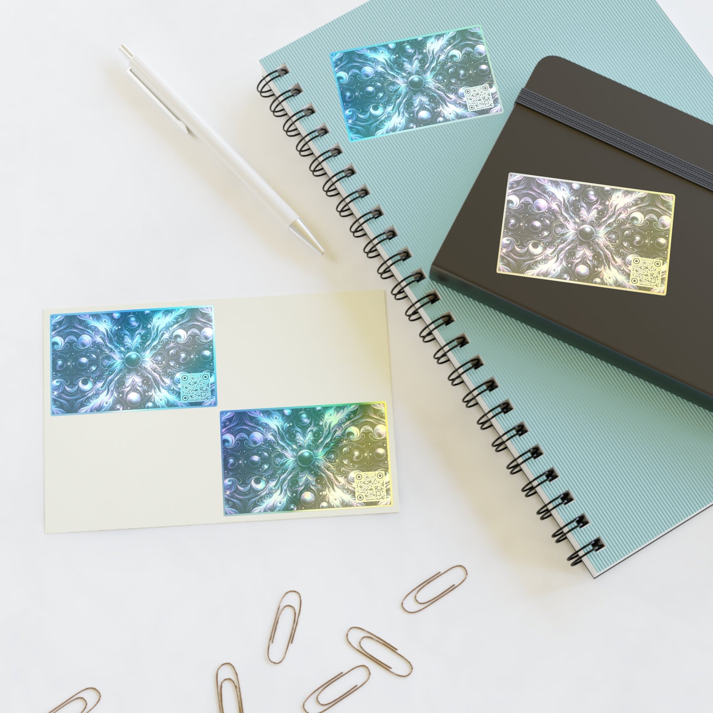 Galactic Hues Tech-Forward Cosmic Fusion Sticker Sheets - 8404 Design-41