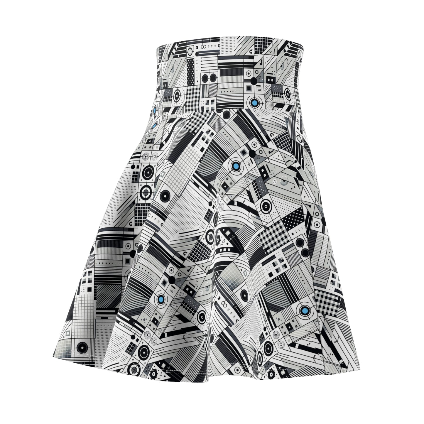 Digital Minimalism Minimalist Tech Women's Skater Skirt - 8404 Design-52