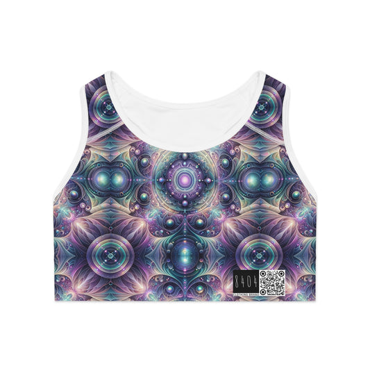 Iridescent Tech Fusion Tech-Forward Streetwear Sports Bra - 8404 Design-61