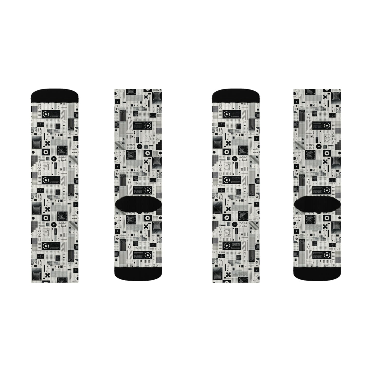 Digital Minimalism Minimalist Tech Sublimation Socks - 8404 Design-50