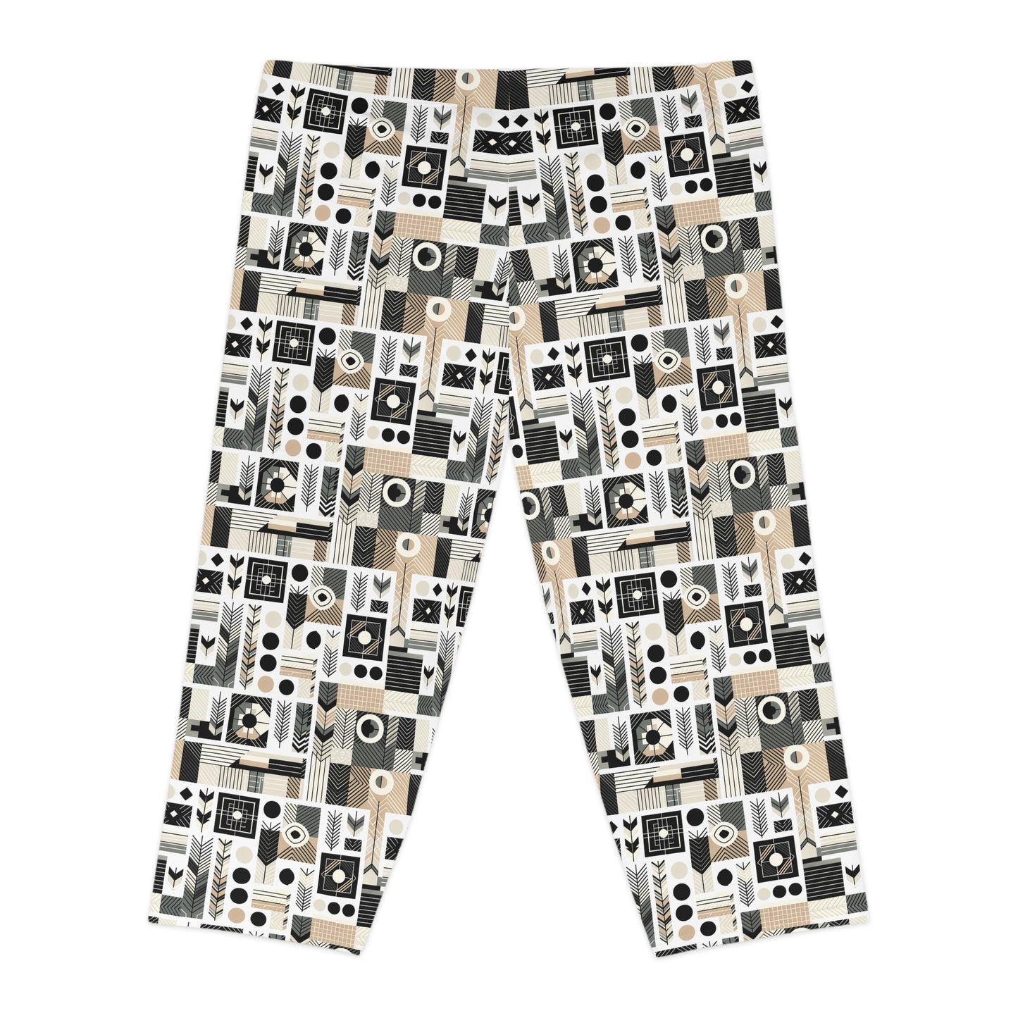 Elevated Athleisure Modern Sophistication With Sporty Elements Women's Capri Leggings - 8404 Design-57