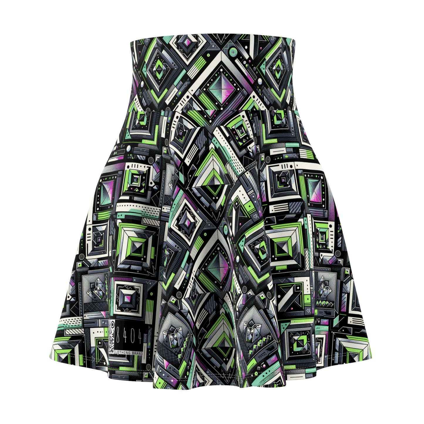 Retro Futurism Graphics Tech-Forward Streetwear Women's Skater Skirt - 8404 Design-48