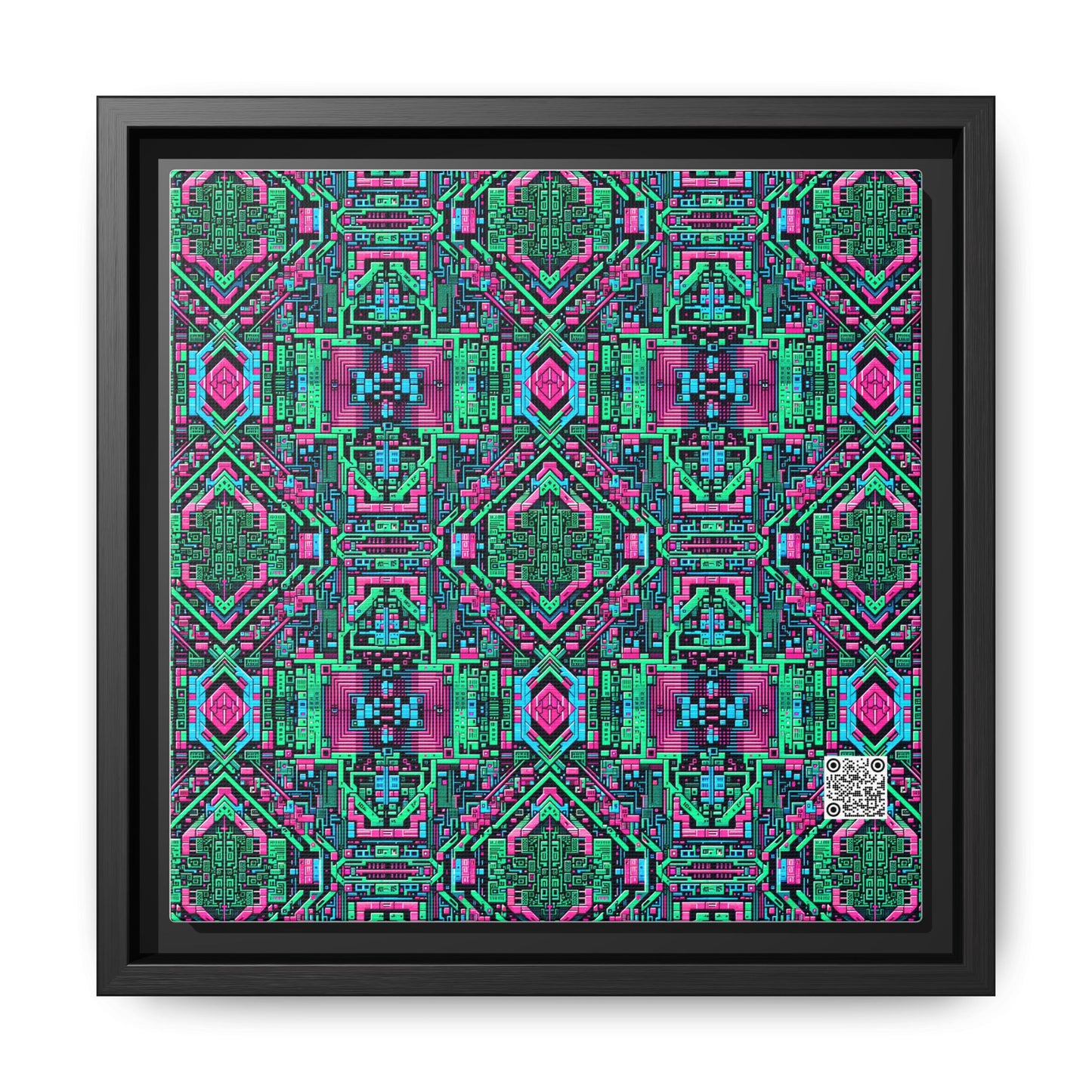 Digital Glitch Vibes Tech-Inspired Streetwear Matte Canvas, Framed (multi-Color) - 8404 Design-71 B