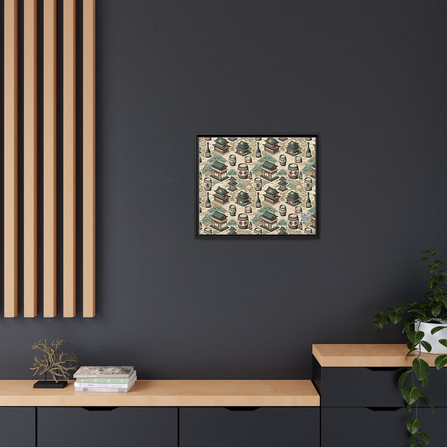 Cultural Artisanal Fusion Contemporary Cultural Elegance Matte Canvas, Framed (multi-Color) - 8404 Design-68 B