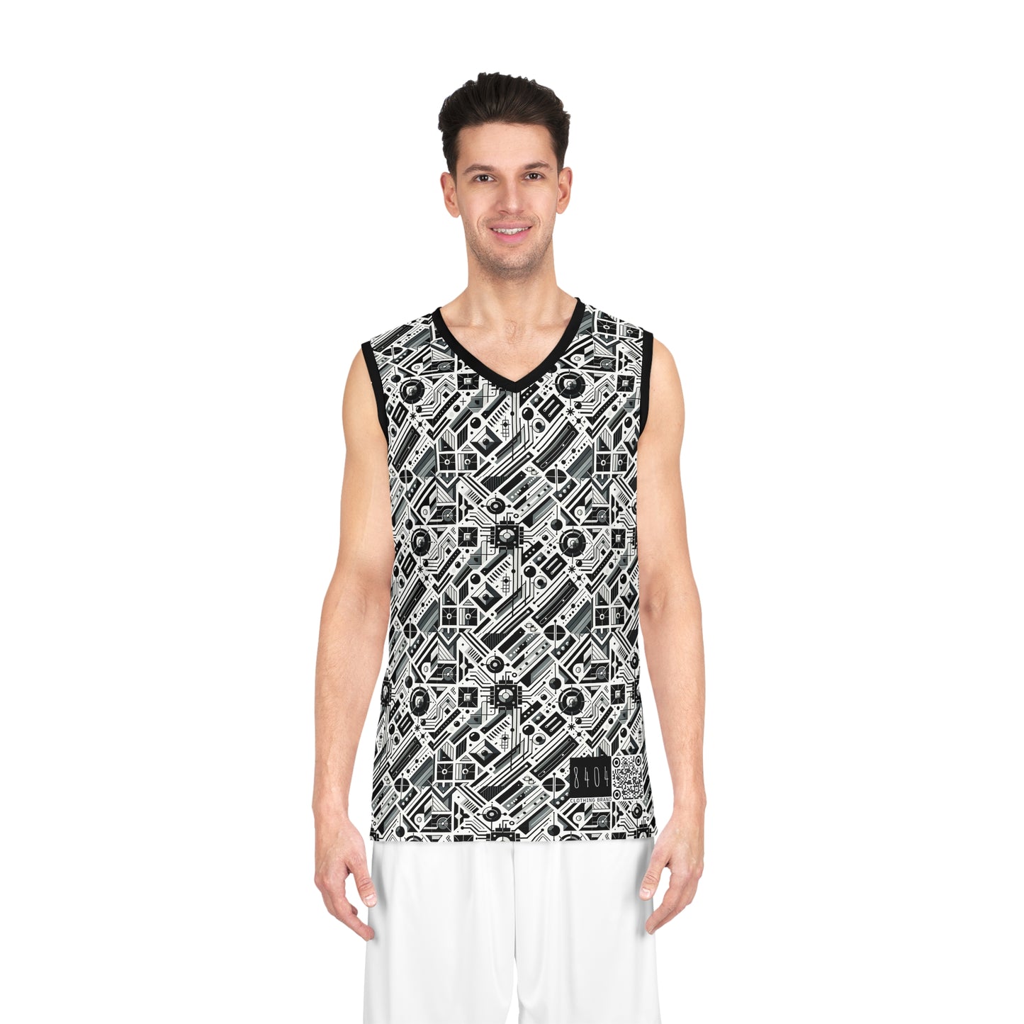 Digital Minimalism Minimalist Tech Basketball Jersey - 8404 Design-62