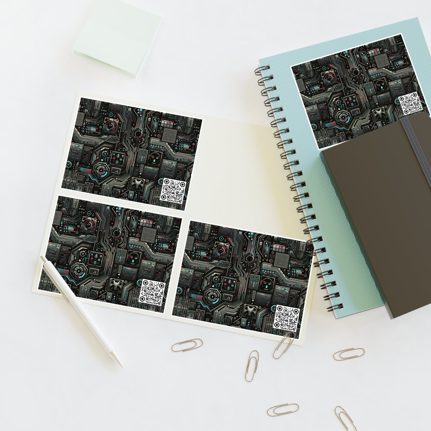 Tech Noir Aesthetics Sleek Tech Streetwear Sticker Sheets - 8404 Design-52