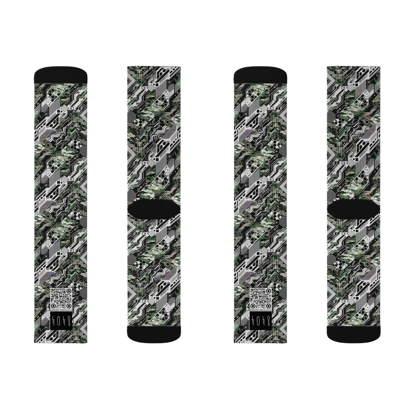 Tech Camo Fusion Tech-Forward Streetwear With a Futuristic Edge Sublimation Socks - 8404 Design-46