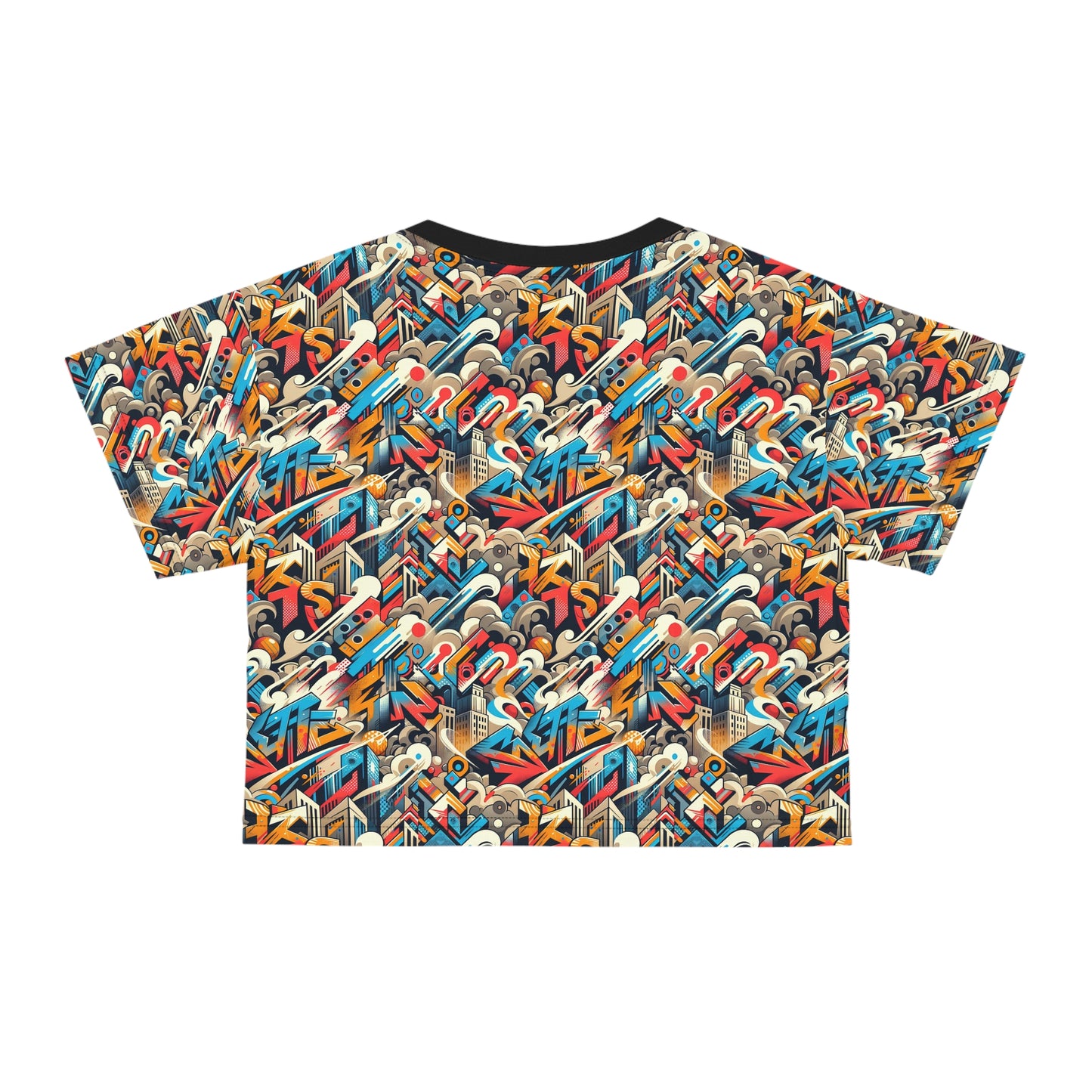 Neo-Traditional Street Art Modern Street Art Fusion Crop Tee - 8404 Design-44