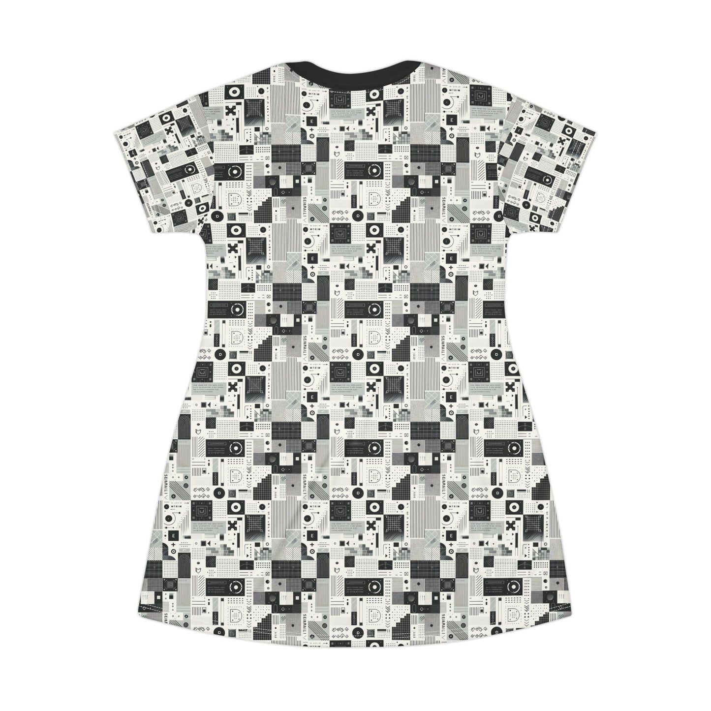 Digital Minimalism Minimalist Tech T-Shirt Dress - 8404 Design-50