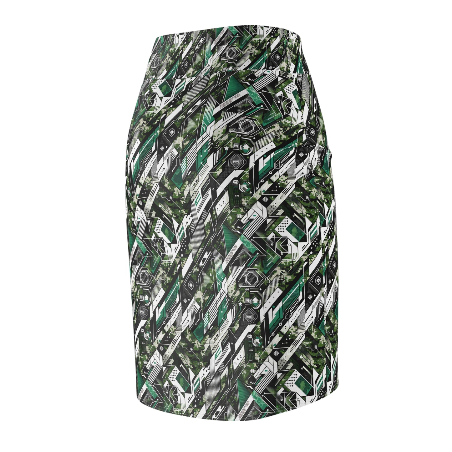 Tech Camo Fusion Tech-Forward Streetwear With a Futuristic Edge Women's Pencil Skirt - 8404 Design-63