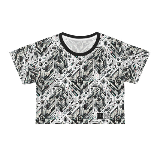 Tech-Infused Streetwear Tech-Forward Minimalism Crop Tee - 8404 Design-51