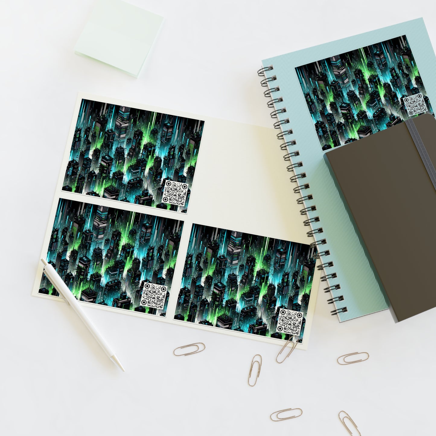 Tech Noir Aesthetic Futuristic Cyberpunk Sticker Sheets - 8404 Design-56