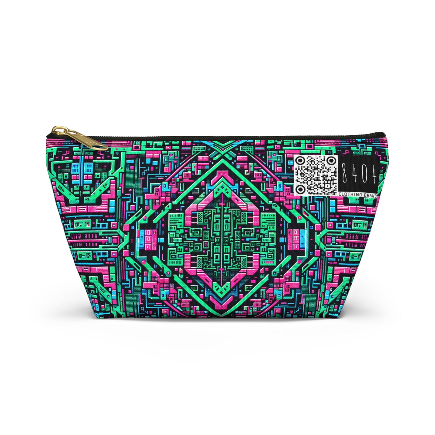 Digital Glitch Vibes Tech-Inspired Streetwear Accessory Pouch W T-Bottom - 8404 Design-71